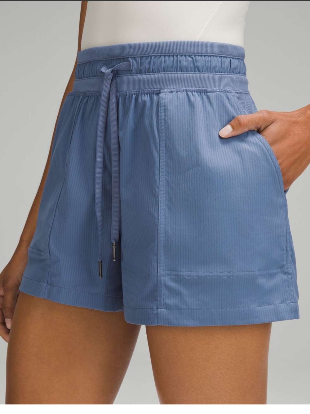 Lululemon dance studio high-rise shorts in oasis blue 3.5” inseam drawstring